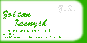 zoltan kasnyik business card