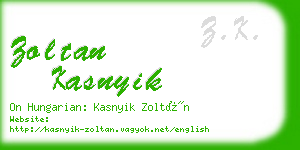 zoltan kasnyik business card